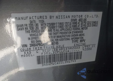 2025 Nissan Kicks Sv Fwd z USA, uszkodzony, nr VIN 3N8AP6CA0SL346745